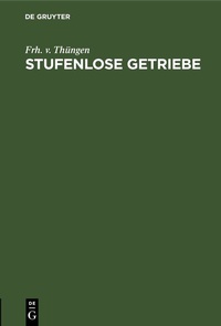 Abbildung von: Stufenlose Getriebe - De Gruyter