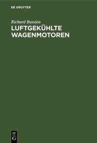 Abbildung von: Luftgekühlte Wagenmotoren - De Gruyter