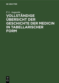 Abbildung von: Vollständige Übersicht der Geschichte der Medicin in tabellarischer Form - De Gruyter