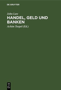 Enlarge image Cover: Handel, Geld und Banken - De Gruyter