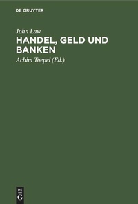 Enlarge image Cover: Handel, Geld und Banken - De Gruyter
