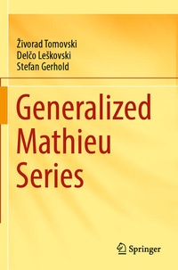 Enlarge image Cover: Generalized Mathieu Series - Springer