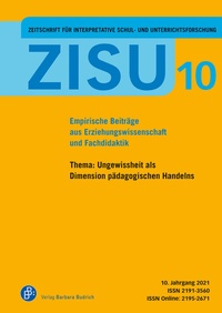 Abbildung von: ZISU - Zeitschrift für interpretative Schul- und Unterrichtsforschung - Verlag Barbara Budrich