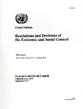 Cover: Resolutions and decisions of the Economic and Social Council - United Nations
