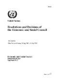 Cover: Resolutions and Decisions of the Economic and Social Council: 2019 Session - United Nations