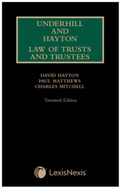 Cover: Underhill and Hayton Law of Trusts and Trustees - Butterworths Law