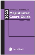 Cover: Anthony and Berryman's Magistrates' Court Guide 2022 - Butterworths Law