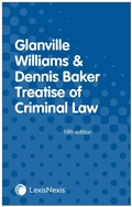 Cover: Glanville Williams & Dennis Baker Treatise of Criminal Law - Butterworths Law