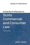 Cover: Avizandum Statutes on Scots Commercial and Consumer Law - Edinburgh University Press