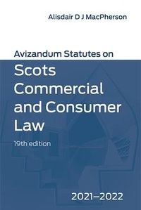 Abbildung von: Avizandum Statutes on Scots Commercial and Consumer Law - Edinburgh University Press