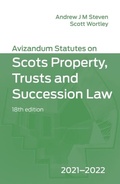 Cover: Avizandum Statutes on the Scots Law of Property, Trusts & Succession - Edinburgh University Press