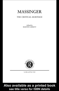 Enlarge image Cover: Massinger - Routledge
