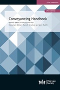 Cover: Conveyancing Handbook - The Law Society