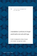 Cover: Translation Policies in Legal and Institutional Settings - Leuven University Press