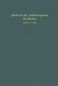 Cover: Jahrbuch der Auktionspreise f&uuml;r B&uuml;cher, Handschriften und Autographen - Hauswedell Verlag e.K.
