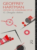 Cover: Geoffrey Hartman - Routledge