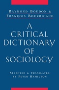 Cover: A Critical Dictionary of Sociology - Routledge