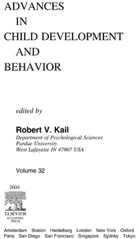 Enlarge image Cover: Advances in Child Development and Behavior - Academic Press