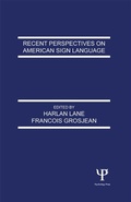 Cover: Recent Perspectives on American Sign Language - Psychology Press Ltd