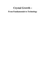 Cover: Crystal Growth - From Fundamentals to Technology - Elsevier