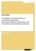 Cover: Gesundheits- und Arbeitsschutz in verschiedenen Betrieben. Privatwirtschaftliche Unternehmen und Unternehmen des oeffentlichen Dienstes - GRIN Verlag