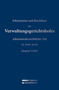 Abbildung von: Erkenntnisse und Beschlüsse des Verwaltungsgerichtshofes - Verlag Österreich