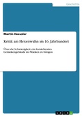 Cover: Kritik am Hexenwahn im 16. Jahrhundert - GRIN Verlag