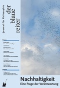 Cover: Der Blaue Reiter. Journal f&uuml;r Philosophie / Nachhaltigkeit - der blaue reiter Verlag f&uuml;r Philosophie
