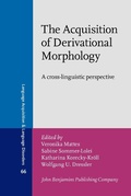 Cover: Acquisition of Derivational Morphology - John Benjamins Publishing Company