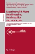 Cover: Experimental IR Meets Multilinguality, Multimodality, and Interaction - Springer