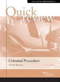 Enlarge image Cover: Quick Review of Criminal Procedure - West Academic Press