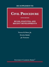 Abbildung von: 2021 Supplement to Civil Procedure, Rules, Statutes, and Recent Developments - Foundation Press