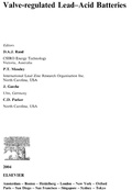 Cover: Valve-Regulated Lead-Acid Batteries - Elsevier