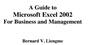 Cover: Guide to Microsoft Excel 2002 for Business and Management - Elsevier