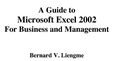 Bild: Guide to Microsoft Excel 2002 for Business and Management - Elsevier