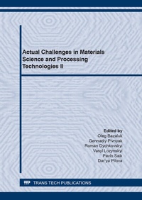 Enlarge image Cover: Actual Challenges in Materials Science and Processing Technologies II - Trans Tech Publications Ltd