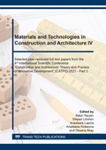 Cover: Materials and Technologies in Construction and Architecture IV - Trans Tech Publications Ltd