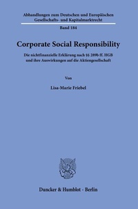 Abbildung von: Corporate Social Responsibility. - Duncker & Humblot