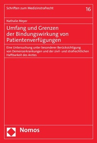 Abbildung von: Umfang und Grenzen der Bindungswirkung von Patientenverfügungen - Nomos