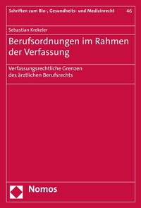 Abbildung von: Berufsordnungen im Rahmen der Verfassung - Nomos