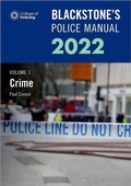 Bild: Blackstone's Police Manuals Volume 1: Crime 2022 - Oxford University Press