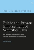 Cover: Public and Private Enforcement of Securities Laws - Hart Publishing