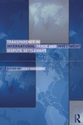 Cover: Transparency in International Trade and Investment Dispute Settlement - Routledge