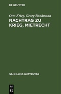 Cover: Nachtrag zu Krieg, Mietrecht - De Gruyter