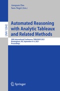 Cover: Automated Reasoning with Analytic Tableaux and Related Methods - Springer