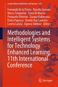 Enlarge image Cover: Methodologies and Intelligent Systems for Technology Enhanced Learning, 11th International Conference - Springer