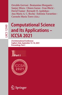 Enlarge image Cover: Computational Science and Its Applications - ICCSA 2021 - Springer