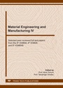 Cover: Material Engineering and Manufacturing IV - Trans Tech Publications Ltd