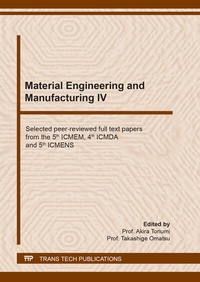 Enlarge image Cover: Material Engineering and Manufacturing IV - Trans Tech Publications Ltd