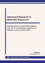 Cover: Advanced Research in Materials Science IV - Trans Tech Publications Ltd